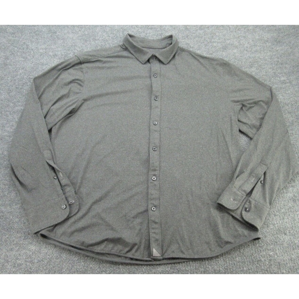 UNTUCKit Mens Button Down Regular Fit Grey Performance Stretch Shirt XL